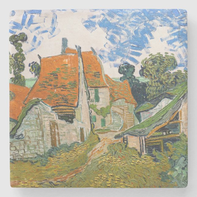 Vincent van Gogh - Street in Auvers-sur-Oise Stone Coaster (Front)