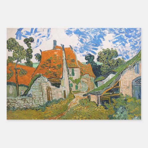 Vincent van Gogh _ Street in Auvers_sur_Oise Wrapping Paper Sheets