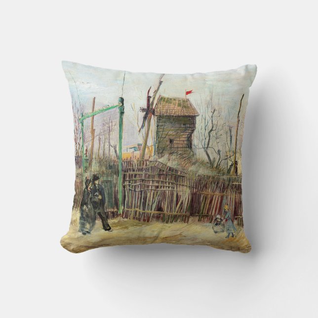 Vincent van Gogh - Street Scene in Montmartre Throw Pillow (Front)