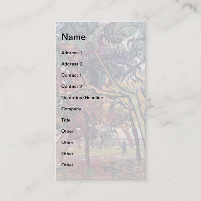 Vincent Van Gogh - Study Of Pine Trees Business Card (Front)