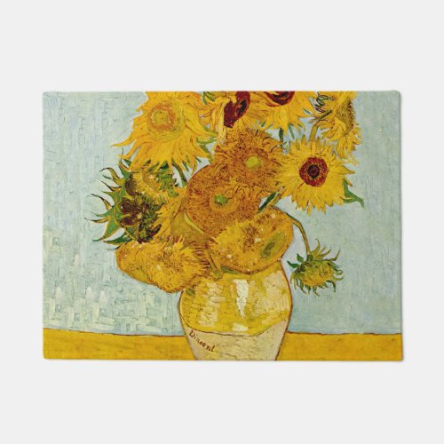 Vincent Van Gogh Sunflower Painting Doormat