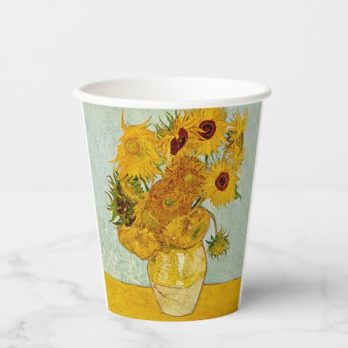 Vincent Van Gogh Sunflower Painting Paper Cups