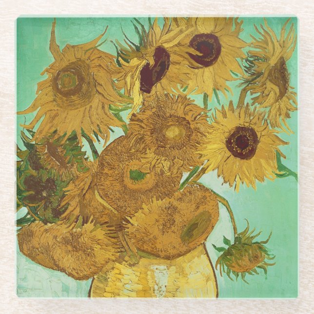 Vincent van Gogh | Sunflowers, 1888 Glass Coaster (Front)