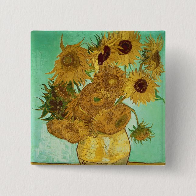 Vincent van Gogh | Sunflowers, 1888 Pinback Button (Front)