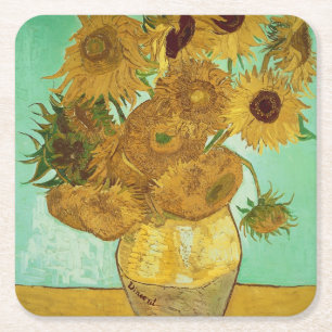 Vincent van Gogh   Sunflowers, 1888 Square Paper Coaster
