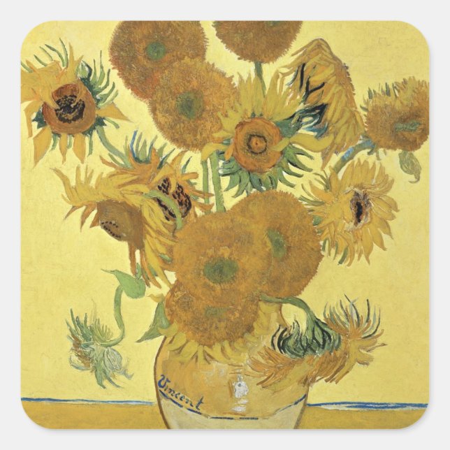 Vincent van Gogh | Sunflowers, 1888 Square Sticker (Front)