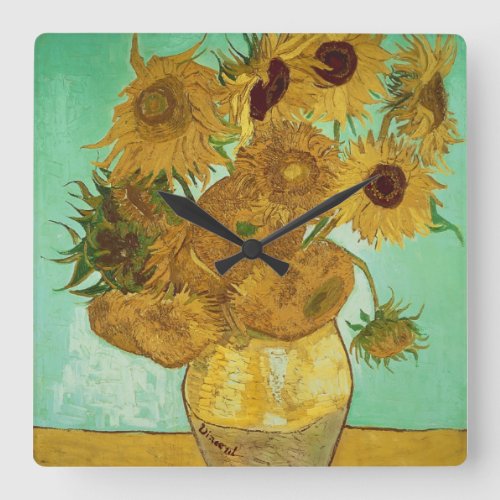Vincent van Gogh  Sunflowers 1888 Square Wall Clock