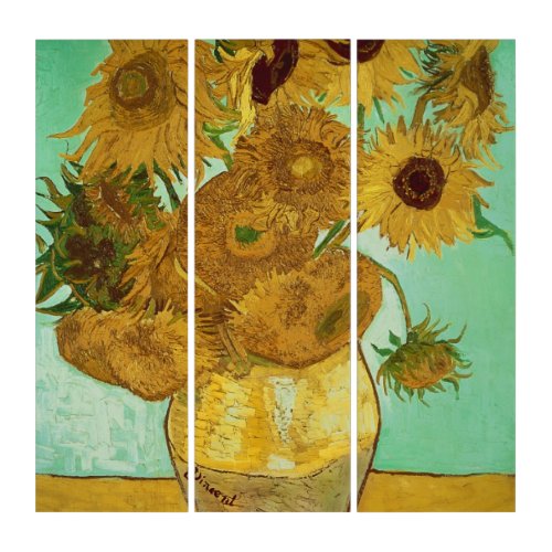 Vincent van Gogh  Sunflowers 1888 Triptych