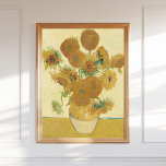 Vincent Van Gogh Sunflowers 1888 Vintage Floral Poster<br><div class="desc">This art print features Sunflowers (Fourth Version,  1888) by Vincent van Gogh — one of the most iconic floral paintings in art history. Digitally restored and printed in high resolution (300 DPI),  this museum-quality reproduction highlights the vivid color and dynamic brushwork of the original.</div>