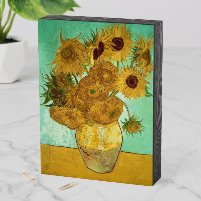 Vincent van Gogh | Sunflowers, 1888 Wooden Box Sign (In Situ Vertical)