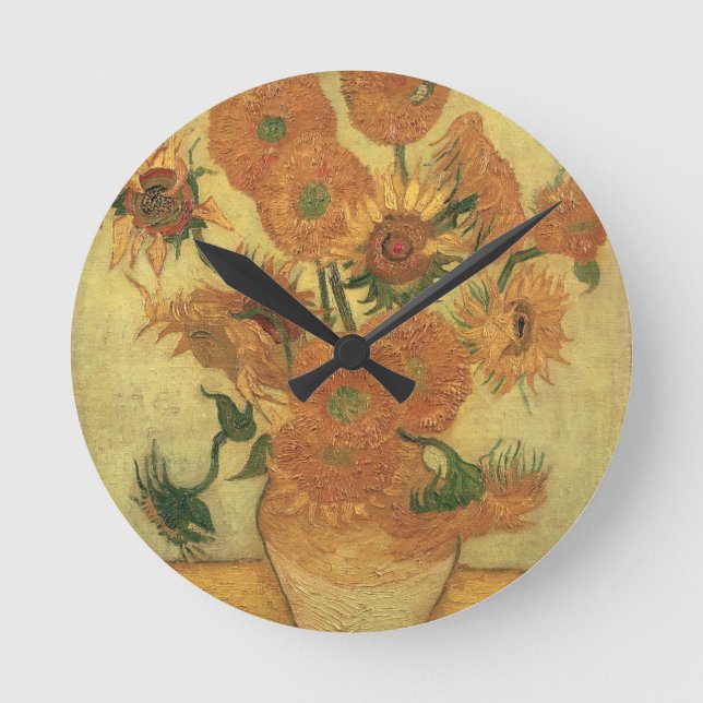 Vincent van Gogh | Sunflowers, 1889 Round Clock (Front)