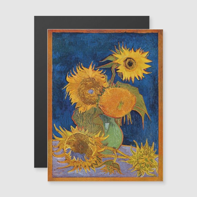 Vincent Van Gogh - Sunflowers, 2nd Version Magnetic Invitation (Front/Back)