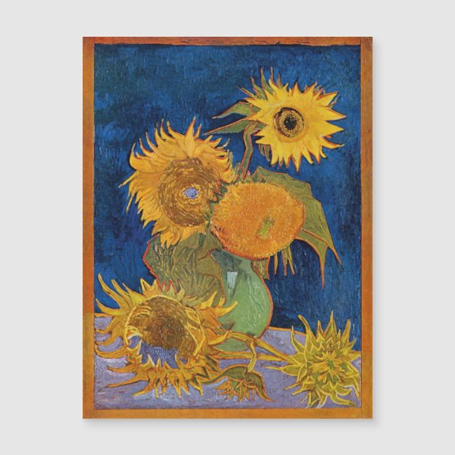 Vincent Van Gogh - Sunflowers, 2nd Version Magnetic Invitation (Front)