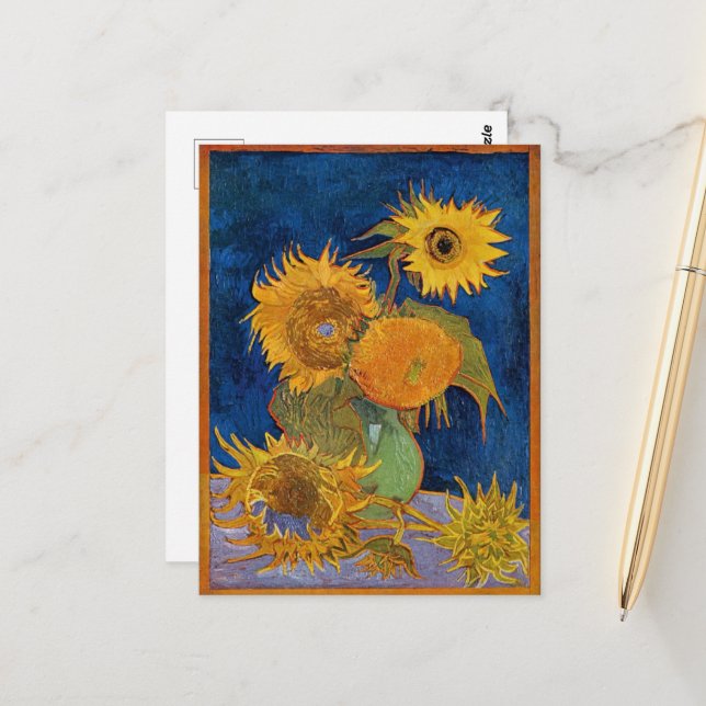 Vincent Van Gogh - Sunflowers, 2nd Version Postcard (Front/Back In Situ)