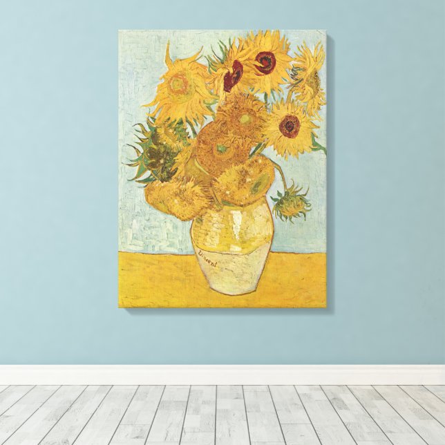 Vincent Van Gogh - Sunflowers, 3rd Version Canvas Print (Insitu(Wood Floor))