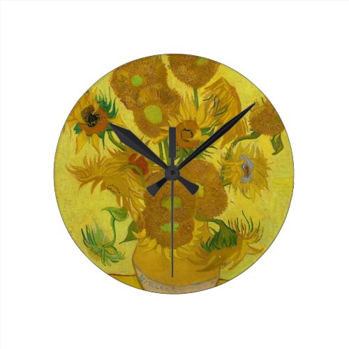 Vincent Van Gogh Sunflowers - Classic Art Floral Round Clock