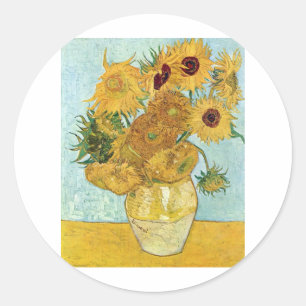 Vincent Van Gogh Sunflowers Classic Round Sticker