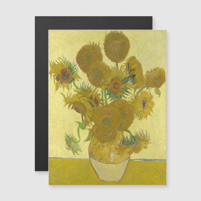 Vincent Van Gogh - Sunflowers, Fourth Version Magnetic Invitation (Front/Back)