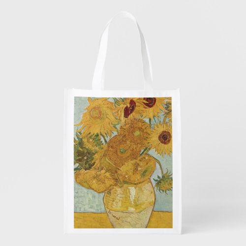 Vincent Van Gogh _ Sunflowers Grocery Bag