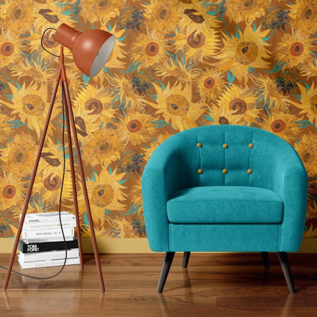 Vincent Van Gogh Sunflowers Rust Brown Yellow Wallpaper (Creator Uploaded)