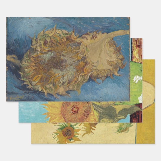 Vincent Van Gogh -  Sunflowers Selection Wrapping Paper Sheets (Set)