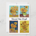 Vincent Van Gogh Sunflowers Serie Invitation<br><div class="desc">Vase with Twelve Sunflowers,  Three Sunflowers,  Six Sunflowers and Fifteen Sunflowers   (1888-1889)</div>
