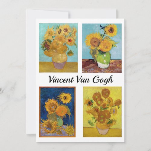 Vincent Van Gogh Sunflowers Serie Invitation
