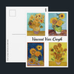 Vincent Van Gogh Sunflowers Serie Postcard<br><div class="desc">Vase with Twelve Sunflowers,  Three Sunflowers,  Six Sunflowers and Fifteen Sunflowers   (1888-1889)</div>