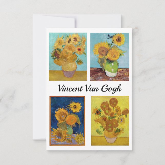 Vincent Van Gogh Sunflowers Serie Thank You Card (Front)