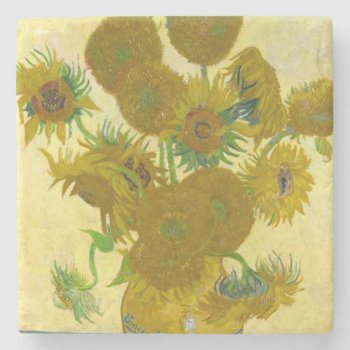 Vincent Van Gogh Sunflowers Stone Coaster by OldArtReborn at Zazzle