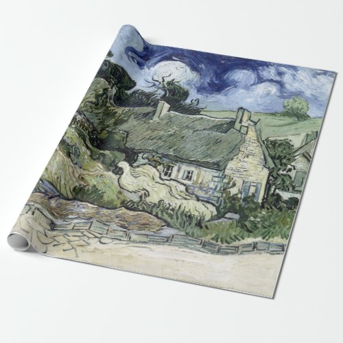 Vincent van Gogh Thatched Cottage at Cordeville Wrapping Paper