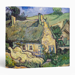 Vincent Van Gogh - Thatched Cottages at Cordeville 3 Ring Binder