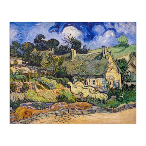 Vincent Van Gogh _ Thatched Cottages at Cordeville Acrylic Print