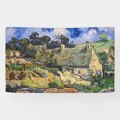 Vincent Van Gogh _ Thatched Cottages at Cordeville Banner