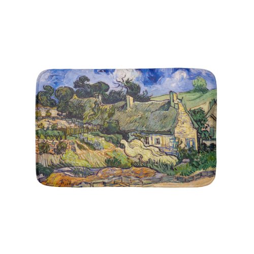 Vincent Van Gogh _ Thatched Cottages at Cordeville Bath Mat