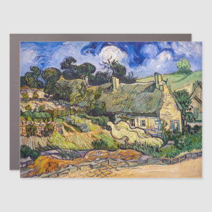 Vincent Van Gogh - Thatched Cottages at Cordeville Car Magnet