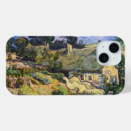 Vincent Van Gogh _ Thatched Cottages at Cordeville iPhone 15 Case