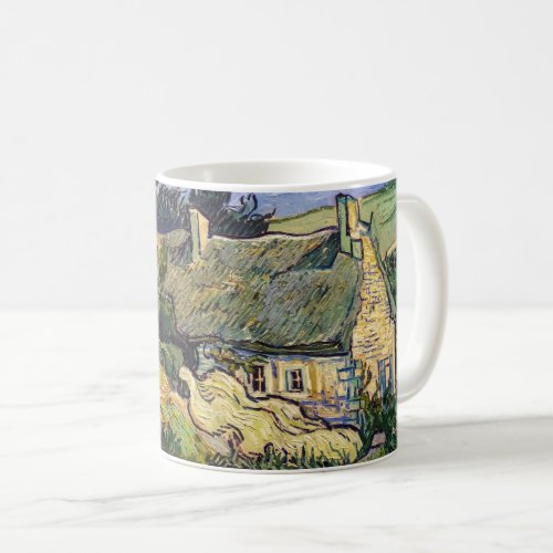 Vincent Van Gogh _ Thatched Cottages at Cordeville Coffee Mug