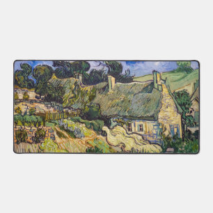 Vincent Van Gogh - Thatched Cottages at Cordeville Desk Mat