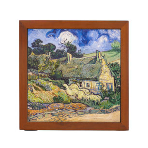 Vincent Van Gogh - Thatched Cottages at Cordeville Desk Organizer