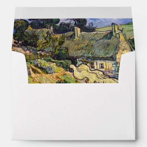 Vincent Van Gogh _ Thatched Cottages at Cordeville Envelope