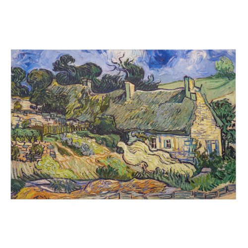 Vincent Van Gogh _ Thatched Cottages at Cordeville Faux Canvas Print