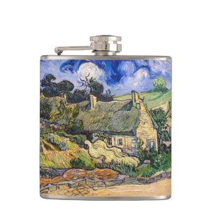 Vincent Van Gogh - Thatched Cottages at Cordeville Flask