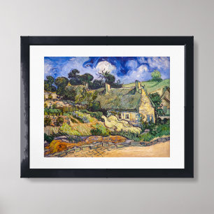 Vincent Van Gogh - Thatched Cottages at Cordeville Framed Art