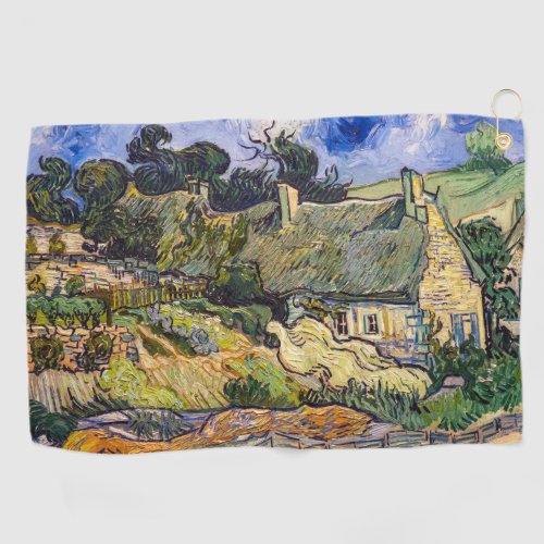 Vincent Van Gogh _ Thatched Cottages at Cordeville Golf Towel