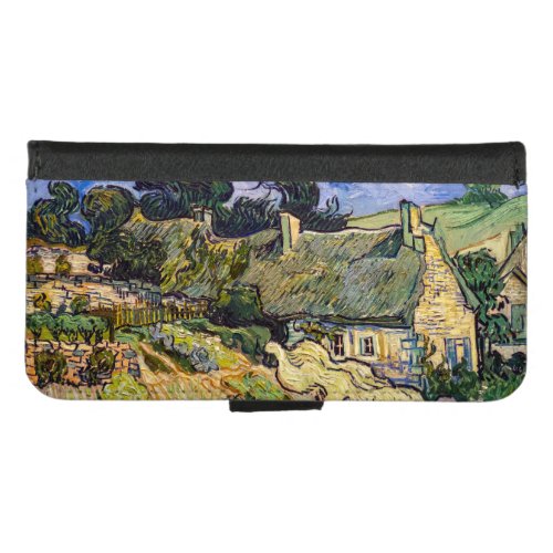 Vincent Van Gogh _ Thatched Cottages at Cordeville iPhone 87 Wallet Case