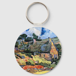 Vincent Van Gogh - Thatched Cottages At Cordeville Keychain