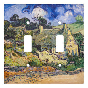 Vincent Van Gogh - Thatched Cottages at Cordeville Light Switch Cover