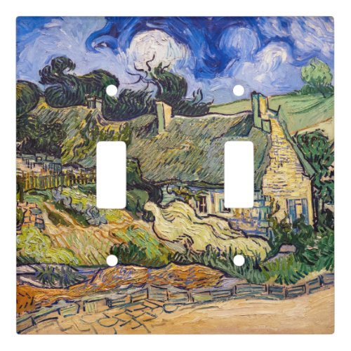 Vincent Van Gogh _ Thatched Cottages at Cordeville Light Switch Cover