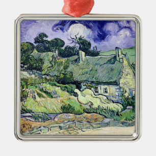 Vincent van Gogh Thatched cottages at Cordeville Metal Ornament
